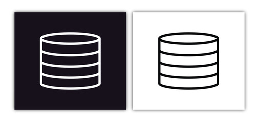Wall Mural - database icon isolated in white and black colors. database outline vector icon from artificial intelligence collection for web, mobile apps and ui.