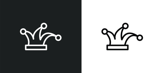 Wall Mural - joker icon isolated in white and black colors. joker outline vector icon from brazilia collection fo