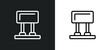 car headrest icon isolated in white and black colors. car headrest outline vector icon from car parts collection for web, mobile apps and ui.