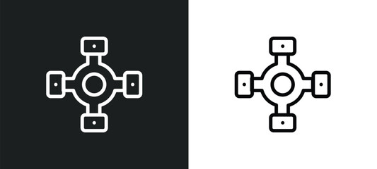 Wall Mural - car universal joint icon isolated in white and black colors. car universal joint outline vector icon from car parts collection for web, mobile apps and ui.