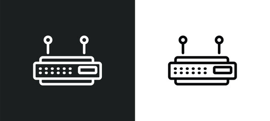 modem icon isolated in white and black colors. modem outline vector icon from communication collection for web, mobile apps and ui.