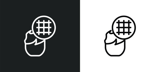  grid icon isolated in white and black colors. grid outline vector icon from creative pocess collection for web, mobile apps and ui.
