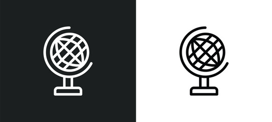 classroom globe icon isolated in white and black colors. classroom globe outline vector icon from ed