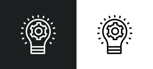 Wall Mural - innovation icon isolated in white and black colors. innovation outline vector icon from marketing co