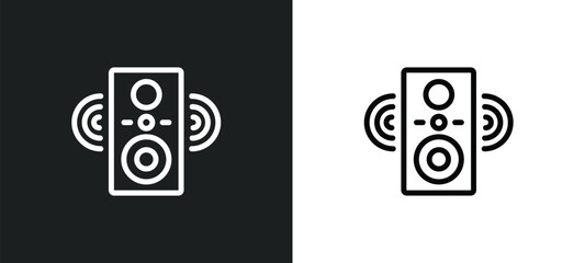 Wall Mural - sound system icon isolated in white and black colors. sound system outline vector icon from music collection for web, mobile apps and ui.