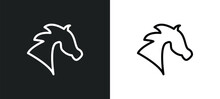 Arab Horse Icon Isolated In White And Black Colors. Arab Horse Outline Vector Icon From Other Collection For Web, Mobile Apps And Ui.
