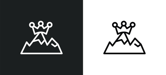 Wall Mural - king of the hill icon isolated in white and black colors. king of the hill outline vector icon from 