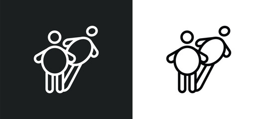 Wall Mural - image shadow icon isolated in white and black colors. image shadow outline vector icon from people c