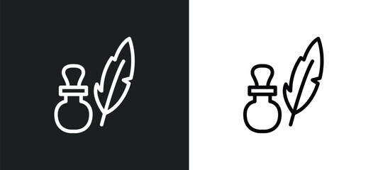 Wall Mural - poet icon isolated in white and black colors. poet outline vector icon from people skills collection