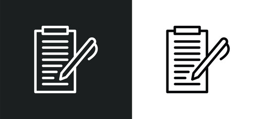 Wall Mural - checklist with a pencil icon isolated in white and black colors. checklist with a pencil outline vec