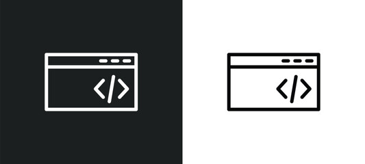 Wall Mural - theme icon isolated in white and black colors. theme outline vector icon from programming collection
