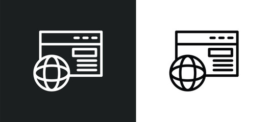 web page icon isolated in white and black colors. web page outline vector icon from programming collection for web, mobile apps and ui.