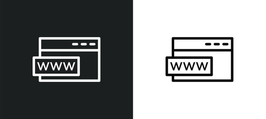 Canvas Print - web domain icon isolated in white and black colors. web domain outline vector icon from programming collection for web, mobile apps and ui.