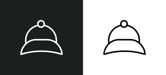 Wall Mural - baseball cap icon isolated in white and black colors. baseball cap outline vector icon from season collection for web, mobile apps and ui.