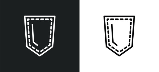 Wall Mural - jeans pocket icon isolated in white and black colors. jeans pocket outline vector icon from sew collection for web, mobile apps and ui.