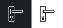 Handle Icon Isolated In White And Black Colors. Handle Outline Vector Icon From Smart House Collection For Web, Mobile Apps And Ui.