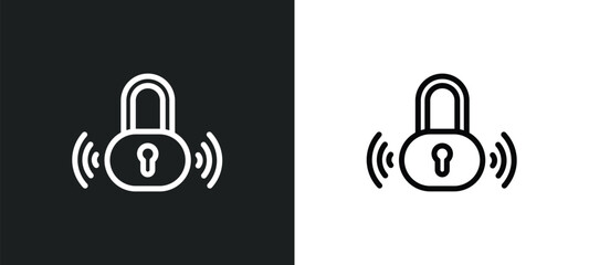 Sticker - security system icon isolated in white and black colors. security system outline vector icon from smart home collection for web, mobile apps and ui.