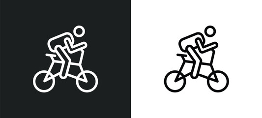 Wall Mural - cycling icon isolated in white and black colors. cycling outline vector icon from sport collection for web, mobile apps and ui.