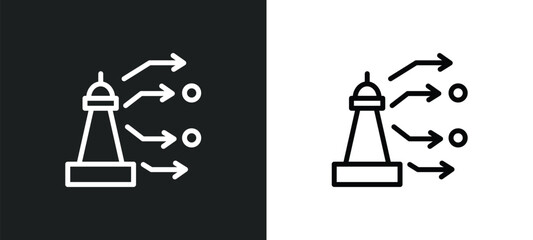 strategy choice icon isolated in white and black colors. strategy choice outline vector icon from startup stategy and collection for web, mobile apps and ui.