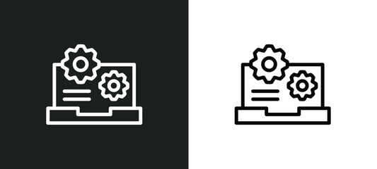 Wall Mural - web development icon isolated in white and black colors. web development outline vector icon from st