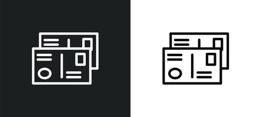 Sticker - postcard icon isolated in white and black colors. postcard outline vector icon from summer collection for web, mobile apps and ui.