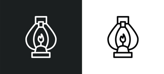 Sticker - lantern icon isolated in white and black colors. lantern outline vector icon from summer collection for web, mobile apps and ui.