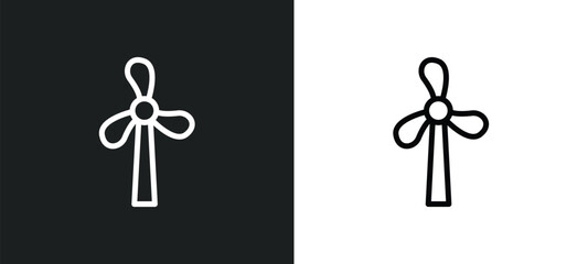 Wall Mural - eolic icon isolated in white and black colors. eolic outline vector icon from technology collection 