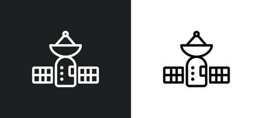 Wall Mural - satellite connection icon isolated in white and black colors. satellite connection outline vector ic