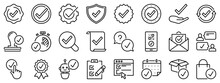 Line Icons About Checkmark. Line Icon On Transparent Background With Editable Stroke.