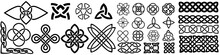 Celtic Knots Icon Vector Set. Celtic Signs Illustration Symbol Collection. Celtic Drawings Symbol Or Logo.