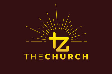 Wall Mural - Trendy and Professional letter Z church sign Christian and peaceful vector logo design