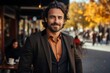 © Kateryna - Confident businessman in city, smiling at camera with architectural backdrop. Generated AI