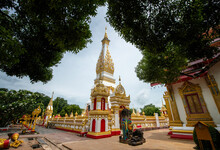 Pagoda Of Phra That Phanom Temple In That Phanom District, Nakhon Phanom Province  Northeast Of Thailand.