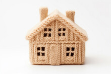Warm And Welcoming Knitted Cottage On White