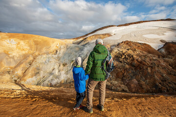 Poster - The family went hiking in Park in Iceland