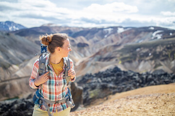 Poster - The family went hiking in Landmanloer Park in Iceland