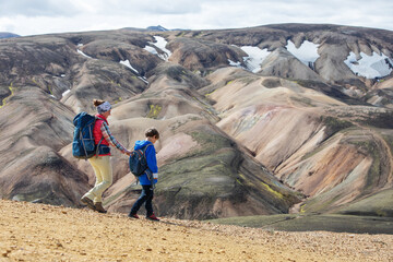 Poster - The family went hiking in Landmanloer Park in Iceland