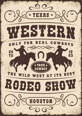 Poster - Western rodeo colorful vintage poster