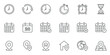 © Alina_Lys - Clock, calendar and locaion icon vector illustration. Icon set on isolated background. Time, date and address sign concept.