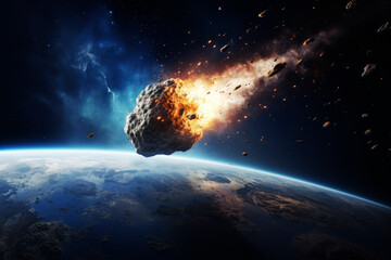 Wall Mural - asteroid in outer space. generative ai