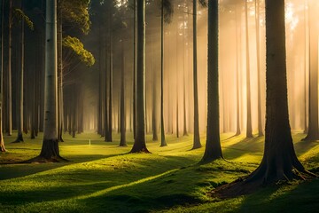 Wall Mural - morning in the forest