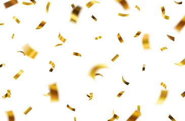 Wall Mural - realistic shiny decorative falling confetti pattern isolated on transparent background