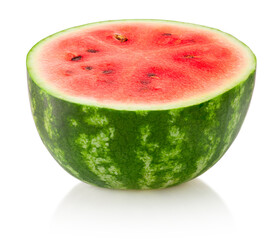 Wall Mural - Half juicy watermelon isolated on white background