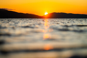 Poster - red sunrise over islands and the ocean