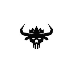 Sticker - Bull head and skull logo design.