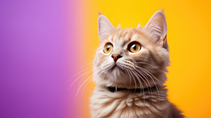 Canvas Print - Cat isolated on colored background