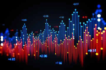 Wall Mural - forex financial charts and graphs. business success concept. market analysis and trading