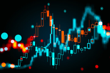 Wall Mural - forex financial charts and graphs. business success concept. market analysis and trading