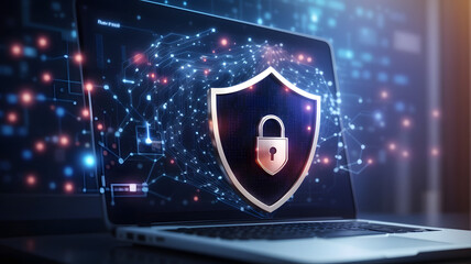 Cyber ​​security and data protection, internet network security, protect business and financial transaction data from cyber attack, user private data security encryption