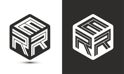 Wall Mural - ERR letter logo design with illustrator cube logo, vector logo modern alphabet font overlap style.